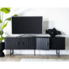 TV CABINET REMI 4 DOORS BLACK 170X45X56CM - Image 2