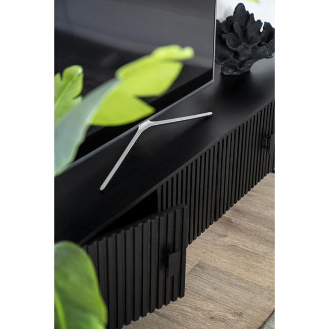 TV CABINET REMI 4 DOORS BLACK 170X45X56CM - Image 5