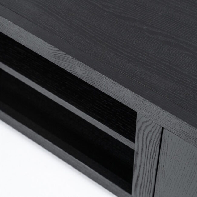 TV CABINET HELSINKI 2 DOORS BLACK 160X42X45CM - Image 3