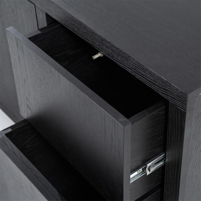 SIDEBOARD HELSINKI 2 DOORS & 2 DRAWERS BLACK 200X42X70CM - Image 4