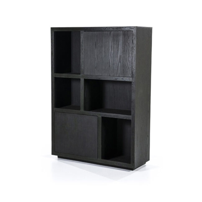 CABINET HELSINKI 2 DOORS BLACK 120X42X170CM - Image 3