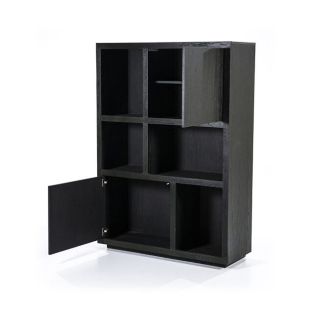CABINET HELSINKI 2 DOORS BLACK 120X42X170CM - Image 4