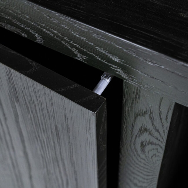 CABINET HELSINKI 2 DOORS BLACK 120X42X170CM - Image 5