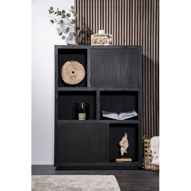 CABINET HELSINKI 2 DOORS BLACK 120X42X170CM - Image 6