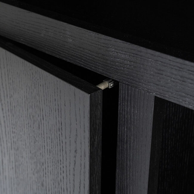 CABINET HELSINKI 4 DOORS BLACK 120X42X220CM - Image 5