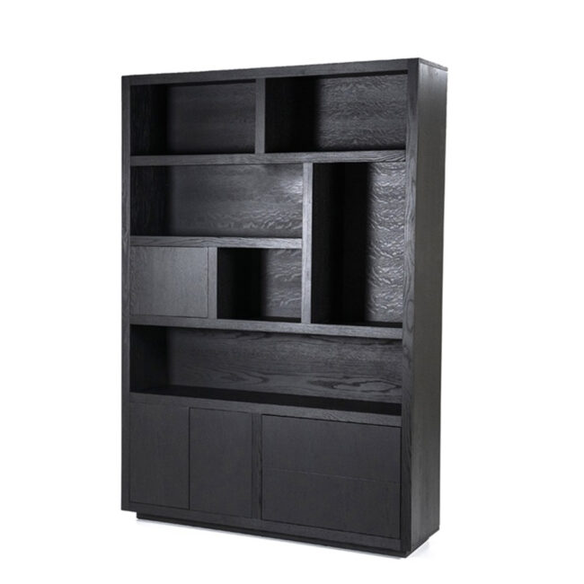 CABINET HELSINKI 3 DOORS & 2 DRAWERS BLACK 150X42X220CM - Image 3