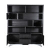 CABINET HELSINKI 4 DOORS & 2 DRAWERS BLACK 200X42X220CM - Image 2