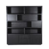 CABINET HELSINKI 4 DOORS & 2 DRAWERS BLACK 200X42X220CM