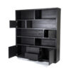 CABINET HELSINKI 4 DOORS & 2 DRAWERS BLACK 200X42X220CM - Image 4