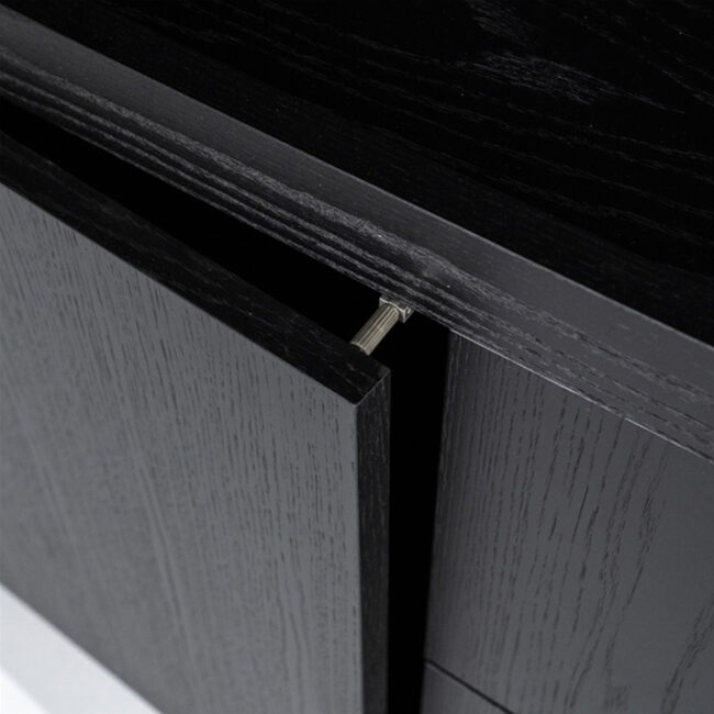 CABINET HELSINKI 4 DOORS & 2 DRAWERS BLACK 200X42X220CM - Image 6