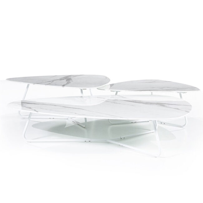 COFFEE TABLE NENO WHITE MARBLE 75X85X32CM - Image 3