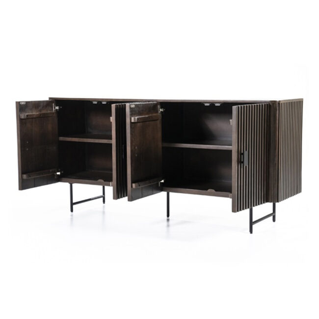DRESSER REMI 4 DOORS BROWN 170X45X80CM - Image 4