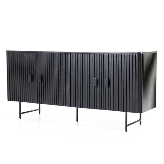 DRESSER REMI 4 DOORS BLACK 170X45X80CM - Image 3
