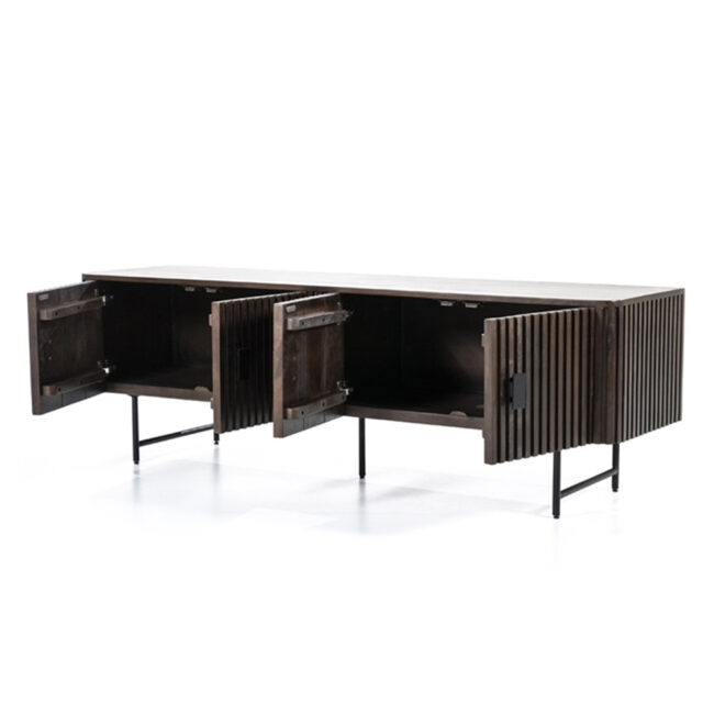 TV CABINET REMI 4 DOORS BROWN 170X45X56CM - Image 4