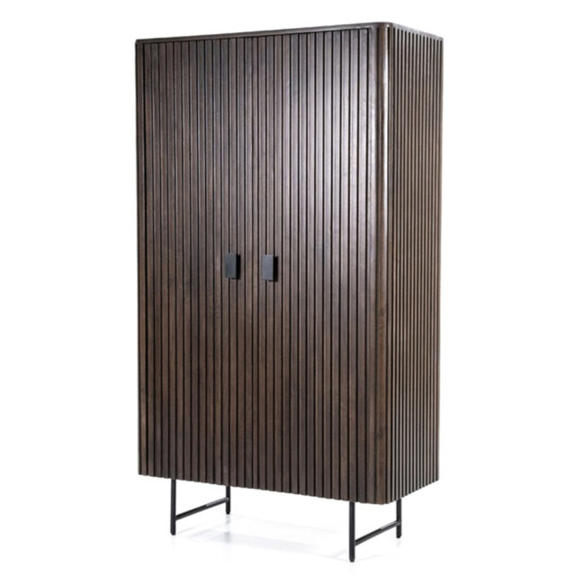CABINET REMI 2 DOORS BROWN 96X45X170CM - Image 3