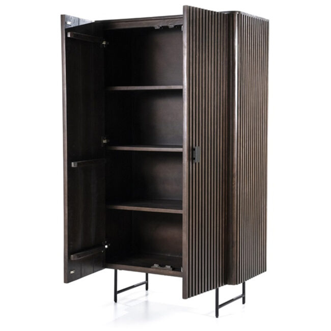 CABINET REMI 2 DOORS BROWN 96X45X170CM - Image 4