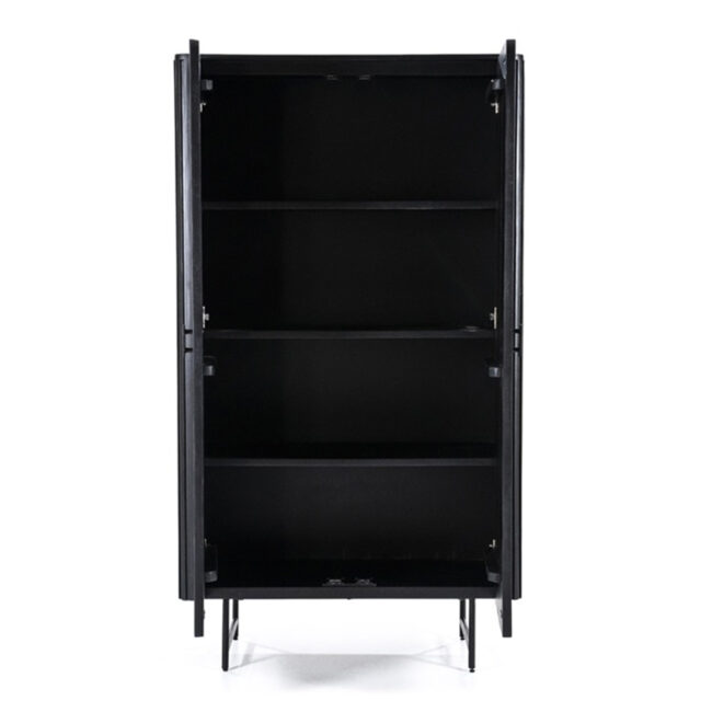 CABINET REMI 2 DOORS BLACK 96X45X170CM - Image 3