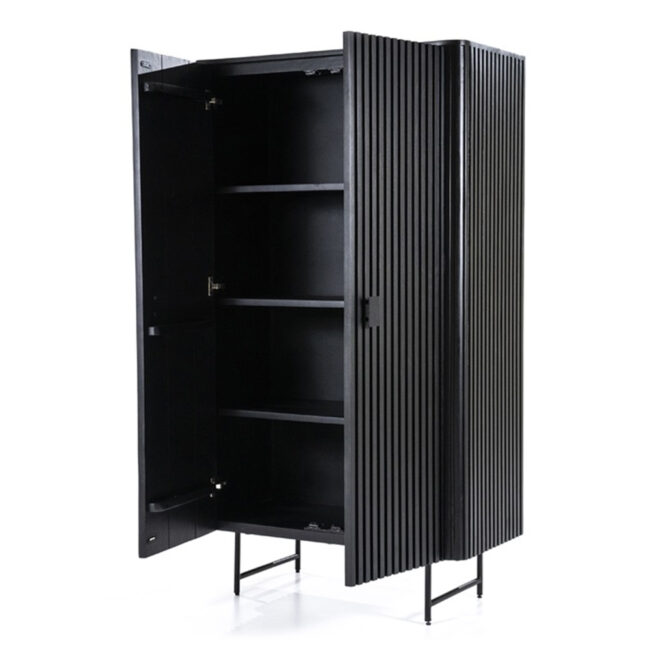 CABINET REMI 2 DOORS BLACK 96X45X170CM - Image 5