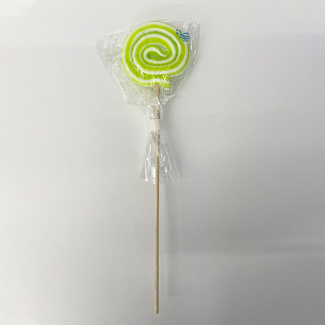 SWIRL LOLLIPOP WHITE & LIGHT GREEN