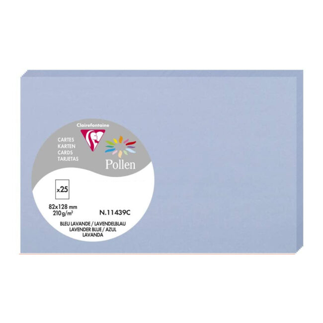 CARDS POLLEN LAVENDER BLUE 82X128MM 25PCS