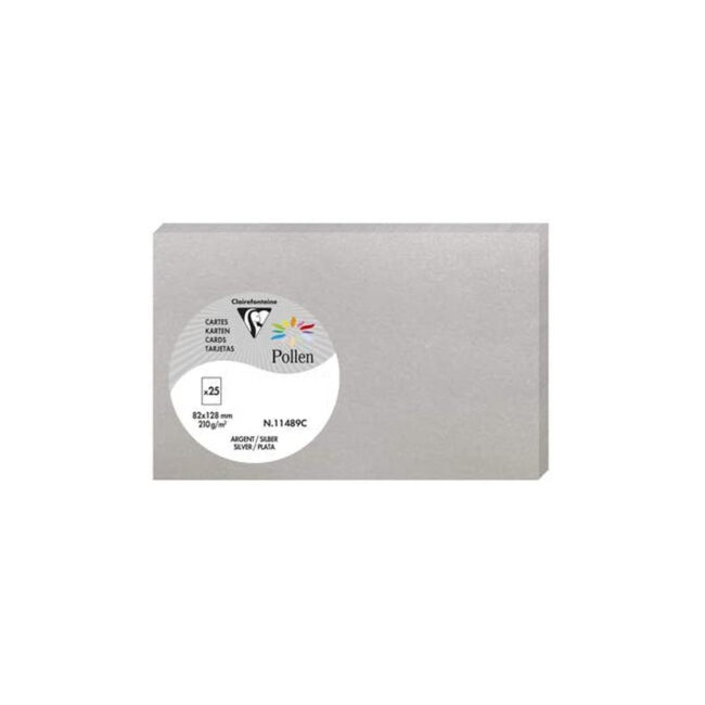 CARDS POLLEN SILVER 82X128MM 25PCS