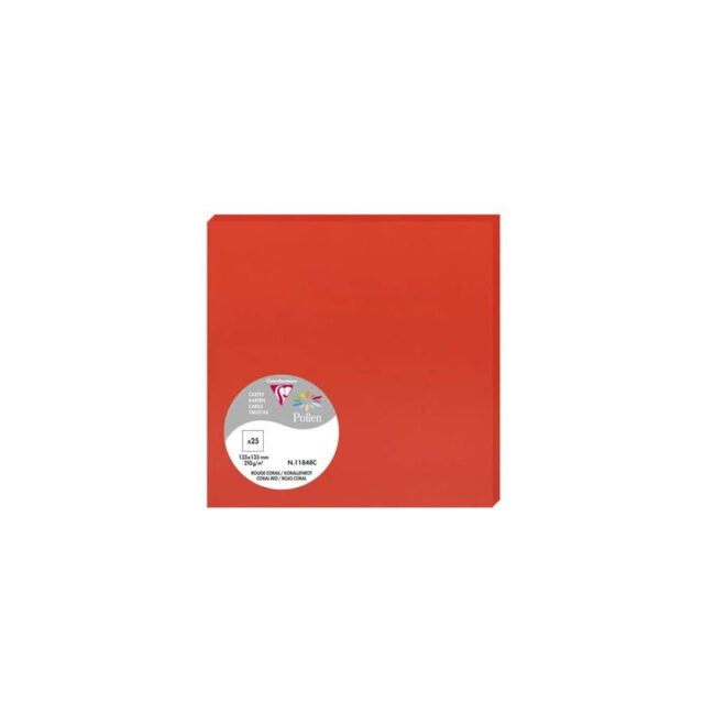 CARDS POLLEN CORAL RED 135X135MM 25PCS