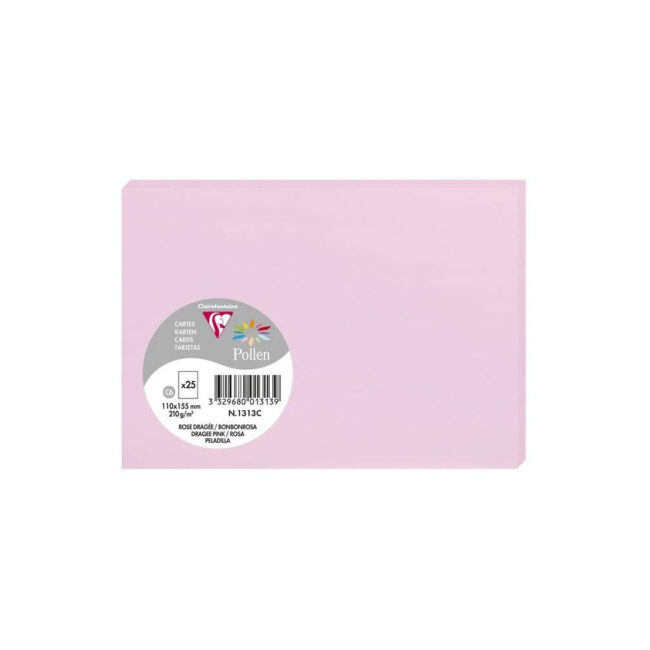 CARDS POLLEN DRAGEE PINK 110X155MM 25PCS