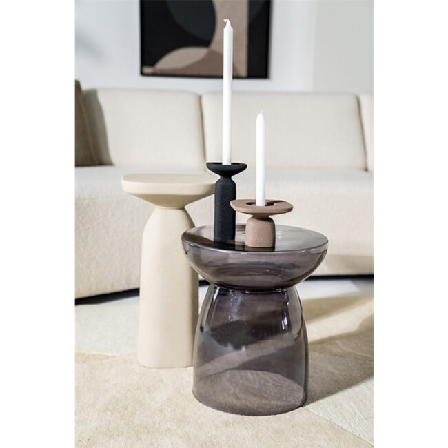SIDE TABLE SQUAND SMALL ALUMINIUM BEIGE 27X27X54CM - Image 3