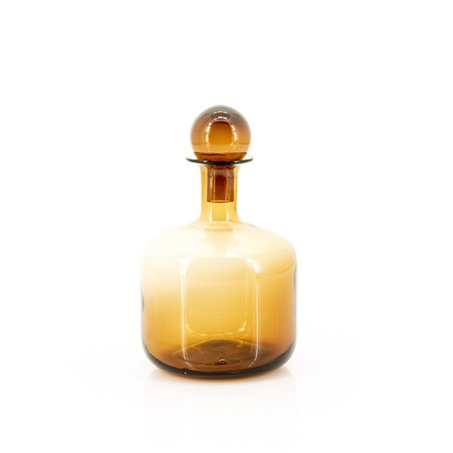 GLASS BOTTLE DIO SMALL GLASS BROWN 16X16X28CM
