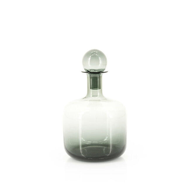 GLASS BOTTLE DIO SMALL GLASS GREY 16X16X28CM