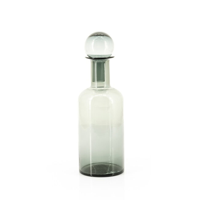 GLASS BOTTLE DIO MEDIUM GREY 12X12X36.5CM