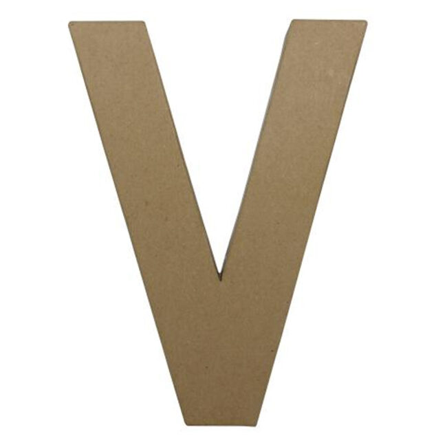 LARGE FUNNY LETTER V BROWN 30CM