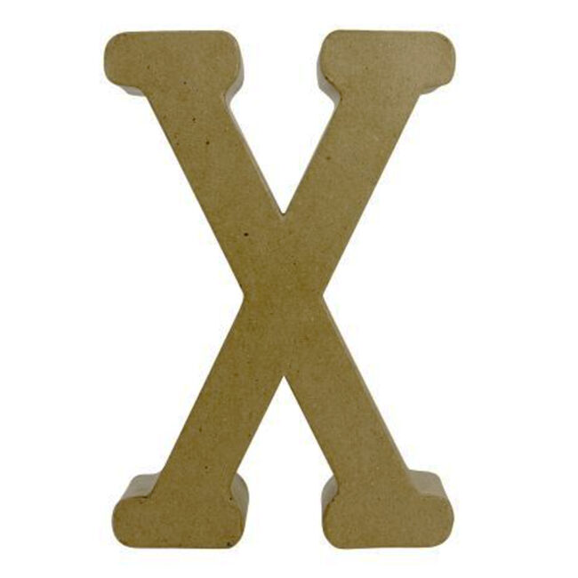 LARGE FUNNY LETTER X BROWN 30CM