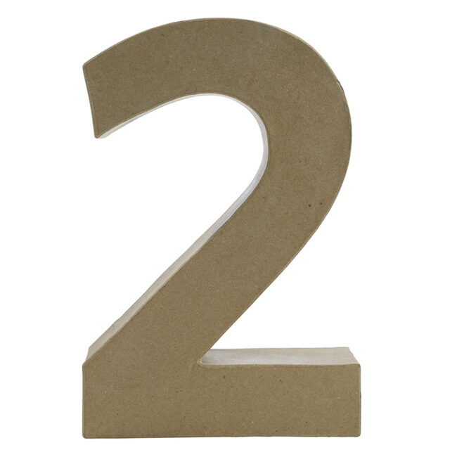 LARGE FUNNY NUMBER 2 BROWN 30CM