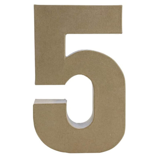 LARGE FUNNY NUMBER 5 BROWN 30CM
