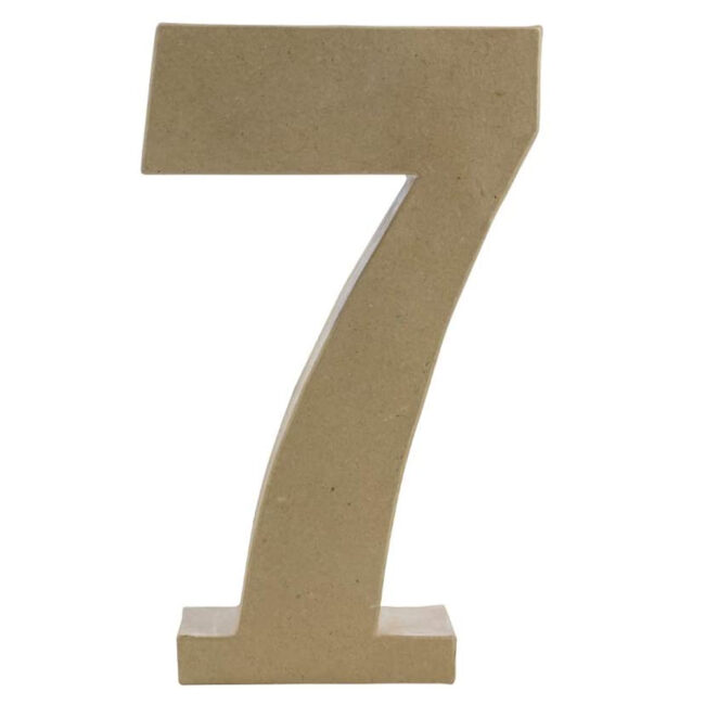 LARGE FUNNY NUMBER 7 BROWN 30CM