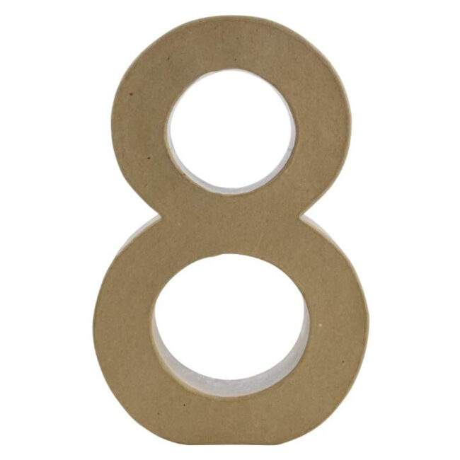 LARGE FUNNY NUMBER 8 BROWN 30CM