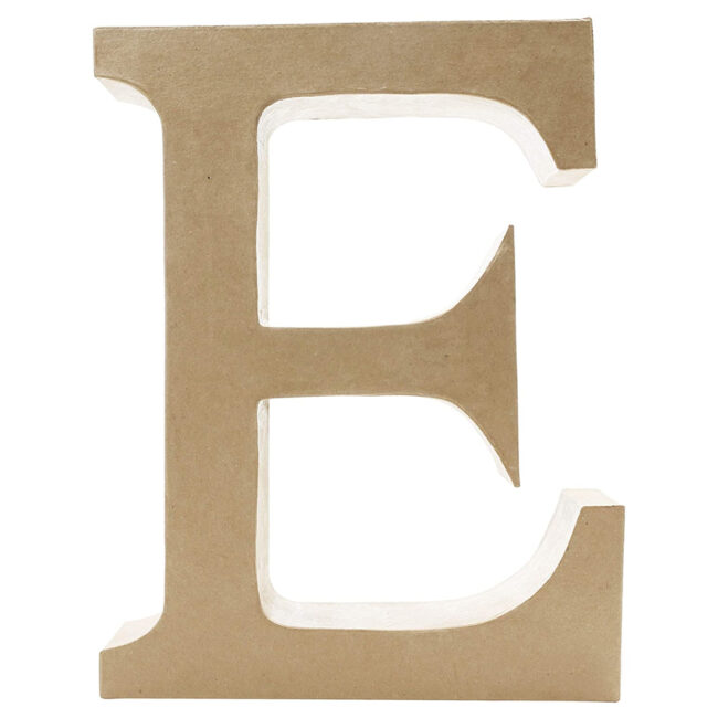 LARGE FUNNY LETTER E BROWN 30CM