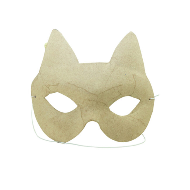 KID MASK CAT BROWN 4.5X13X11CM