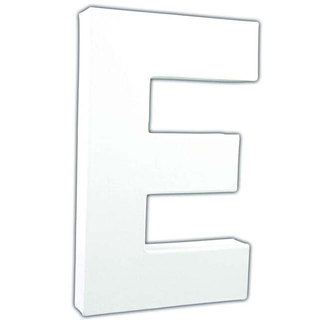 LETTER E WHITE 3X13.5X20.5CM