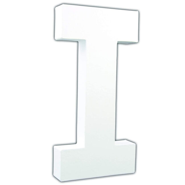 LETTER I WHITE 3X10X20.5CM