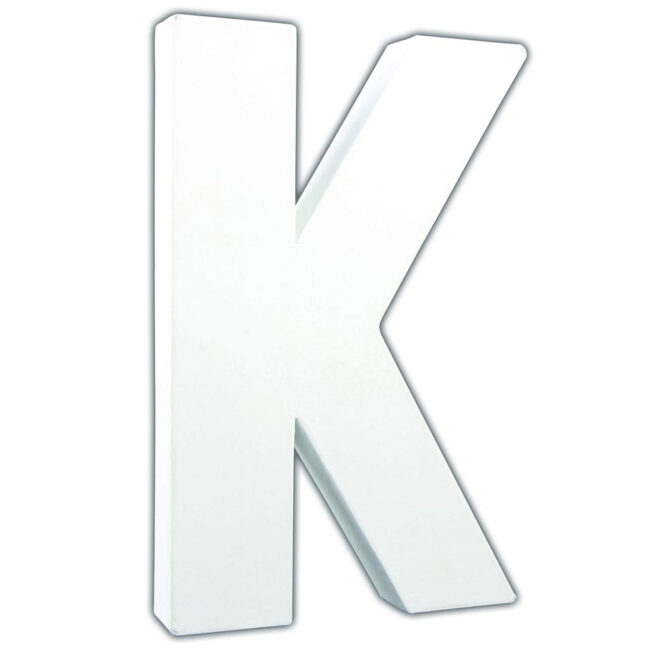 LETTER K WHITE 3X13.5X20.5CM