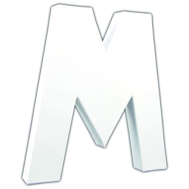 LETTER M WHITE 3X19.5X20.5CM