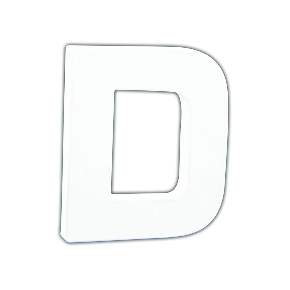 LITTLE LETTER D WHITE 1.5X10.5X12CM