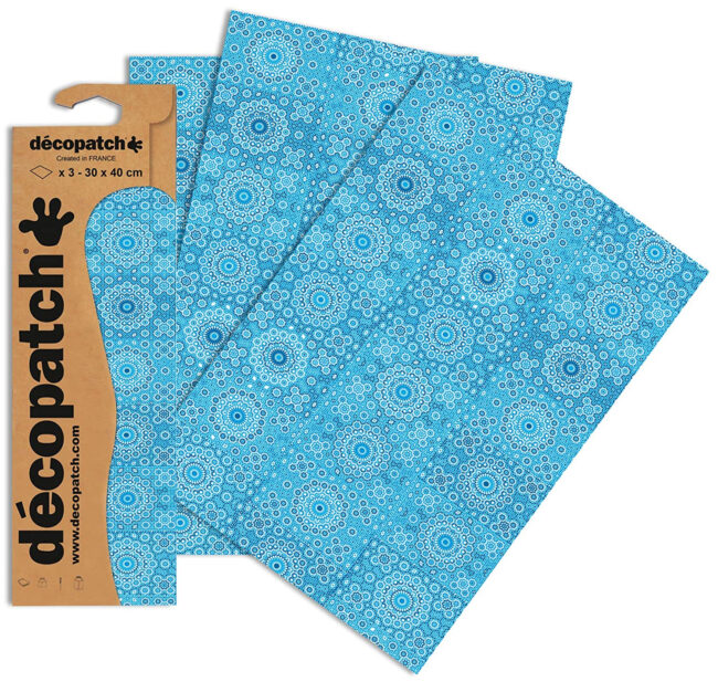 DECOUPAGE PRINTED PAPER SHEET BLUE 30X40CM 3PCS