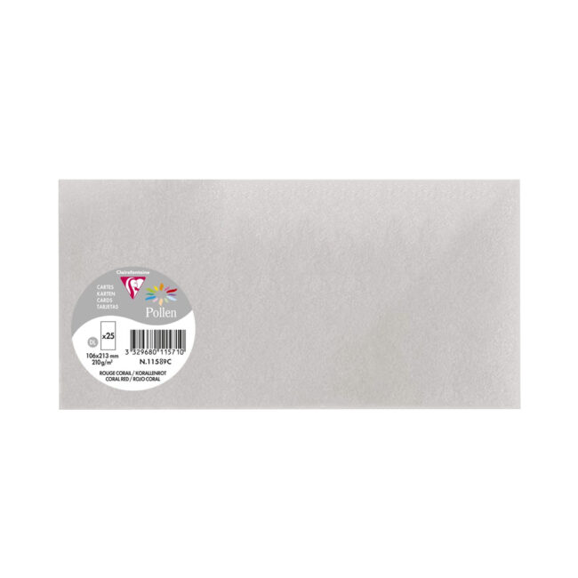 CARDS POLLEN SILVER 106X213MM PCS25