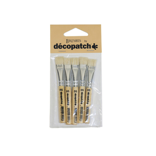 PACK OF 5 LITTLE HOG BRISTLE SILK BRUSHES 7X14CM