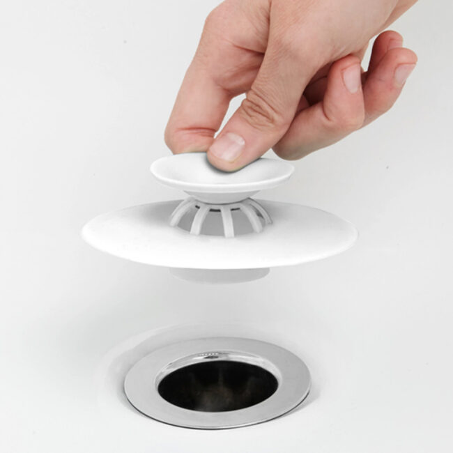 FLEX DRAIN PLUG & HAIR CATCHER WHITE 10.2X2.5CM - Image 3