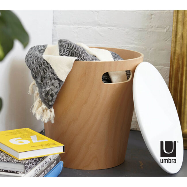 WOODROW STORAGE STOOL WHITE NATURAL 4.3KG 40X28XH41CM - Image 3