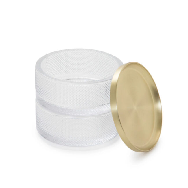 TESORA JEWELERY BOX GLASS BRASS 13X13XH11CM - Image 3